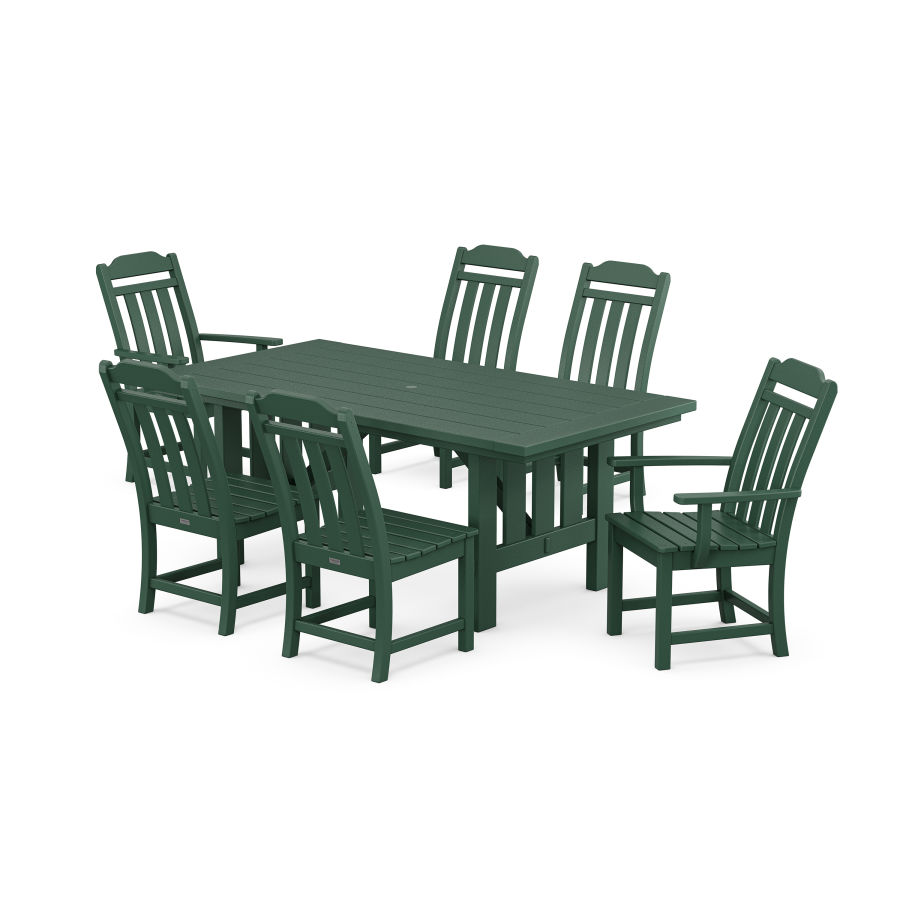 POLYWOOD Country Living 7-Piece Dining Set with Mission Table in Green