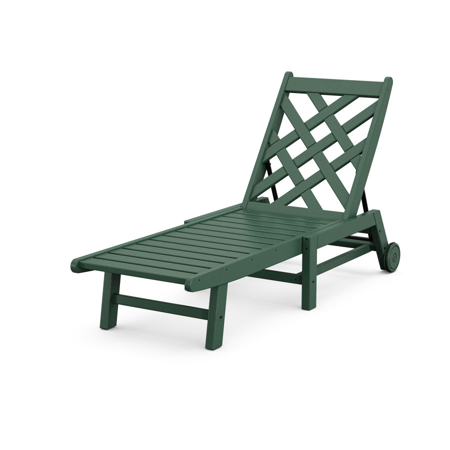 POLYWOOD Wovendale Chaise with Wheels in Green