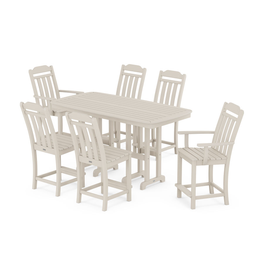 POLYWOOD Country Living 7-Piece Counter Set in Sand