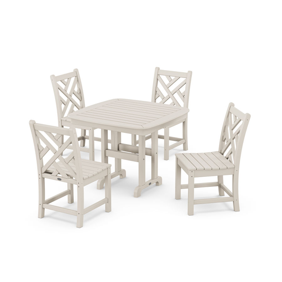 POLYWOOD Chippendale 5-Piece Side Chair Dining Set in Sand