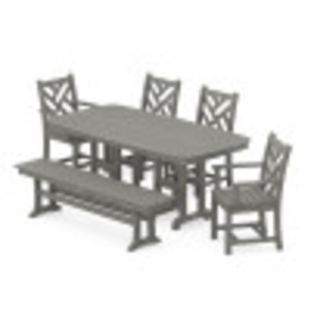 POLYWOOD Chippendale 6-Piece Dining Set with Bench