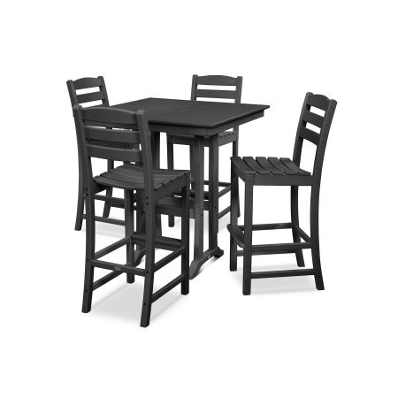 POLYWOOD La Casa Café 5-Piece Farmhouse Bar Set in Black