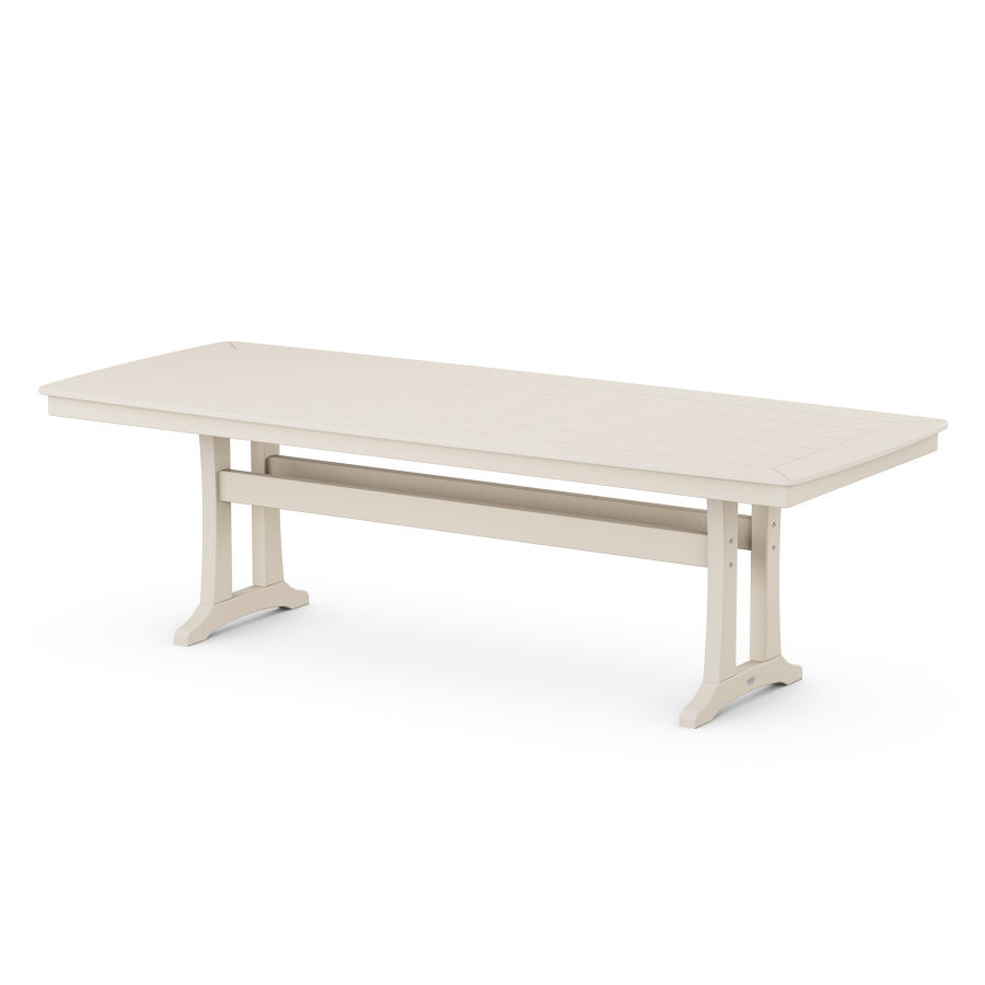 POLYWOOD Nautical Trestle 39" x 97" Dining Table in Sand