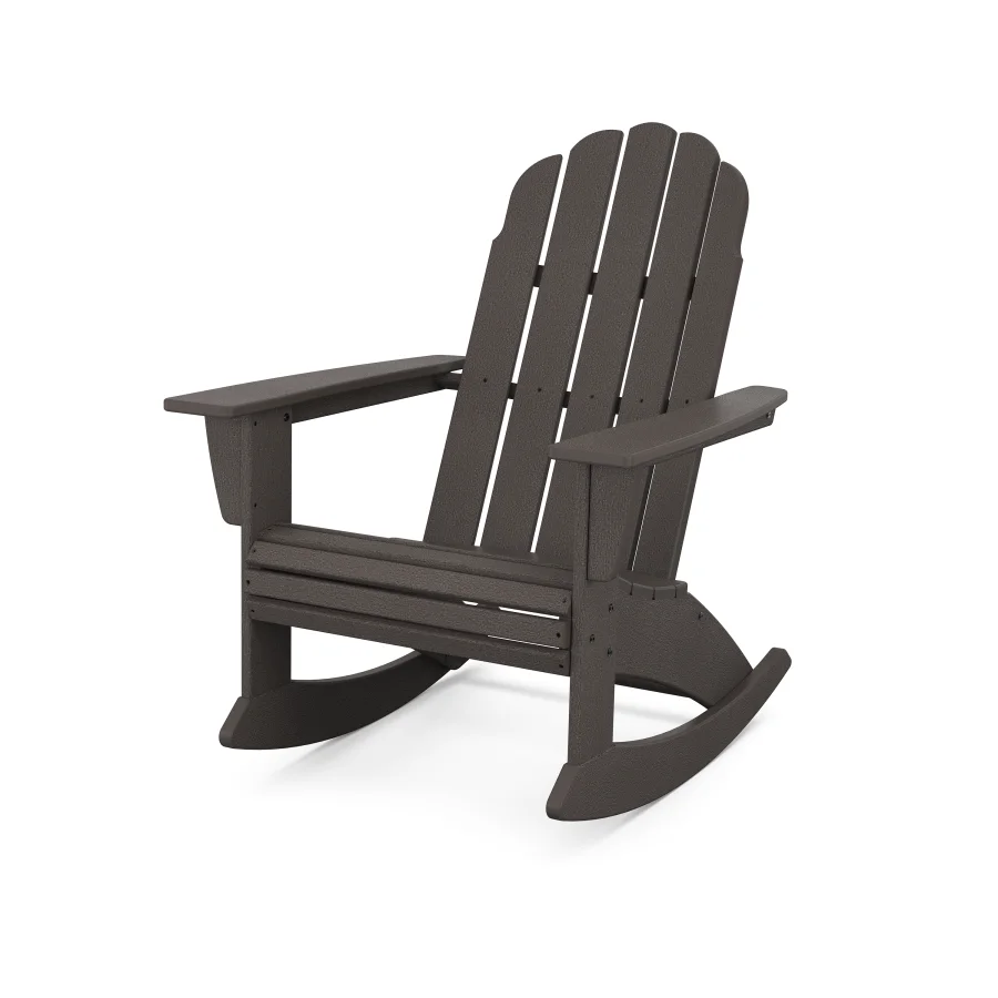 POLYWOOD Vineyard Curveback Adirondack Rocking Chair in Vintage Coffee