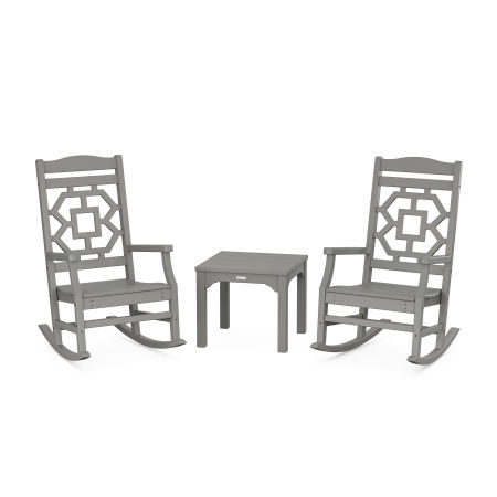 POLYWOOD Chinoiserie 3-Piece Rocking Chair Set