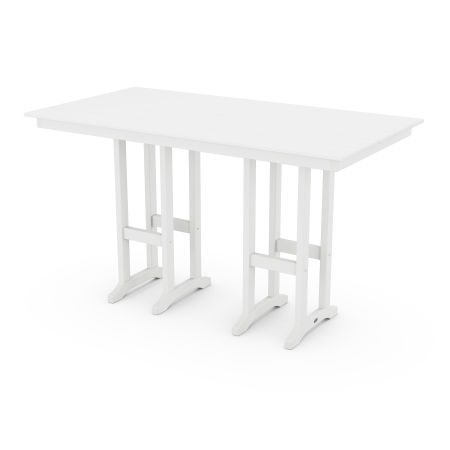 Farmhouse 37" x 72" Bar Table in White