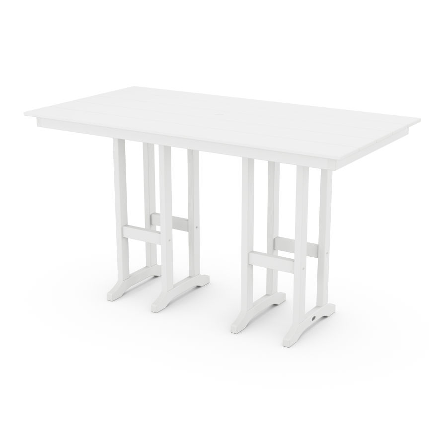 POLYWOOD Farmhouse 37" x 72" Bar Table in White