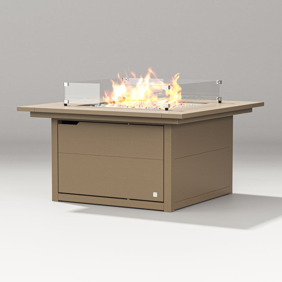 POLYWOOD Cube Fire Table in Vintage Sahara