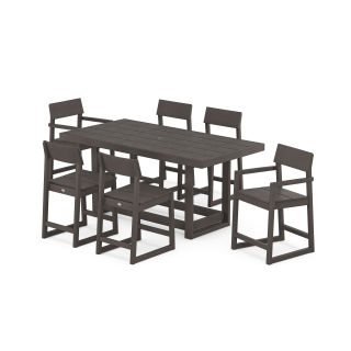 POLYWOOD EDGE 7-Piece Counter Table Set in Vintage Finish