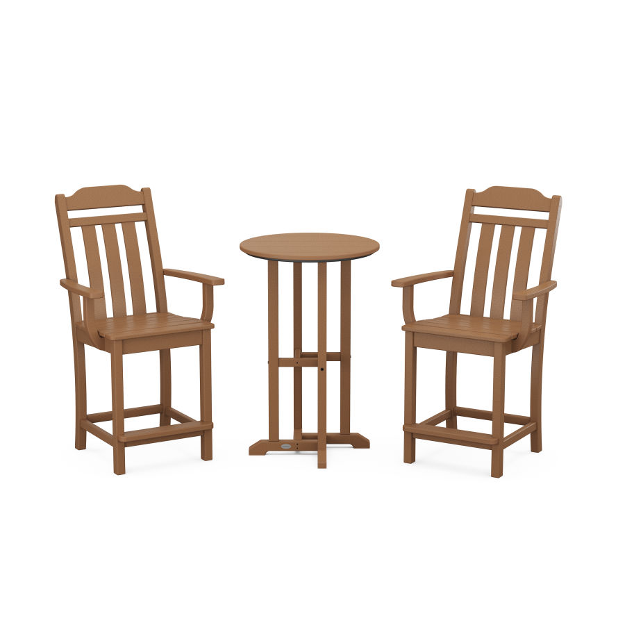 POLYWOOD Country Living 3-Piece Farmhouse Counter Set in Teak