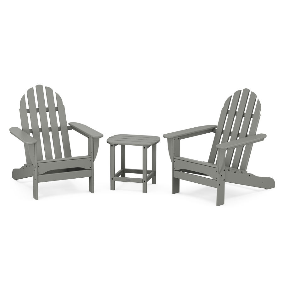 POLYWOOD Classic Adirondack 3-Piece Set with South Beach 18" Side Table