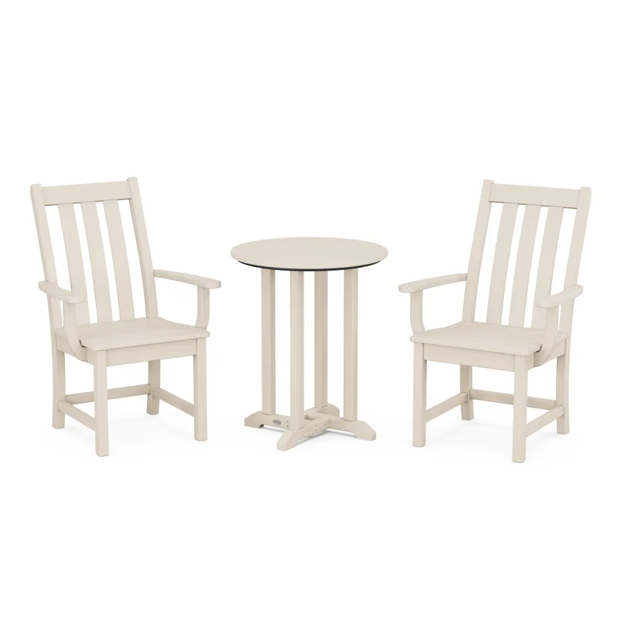 POLYWOOD Vineyard 3-Piece Round Bistro Dining Set in Sand