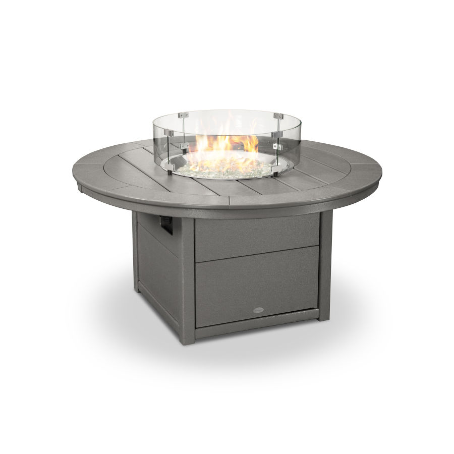 POLYWOOD Round 48" Fire Pit Table in Slate Grey