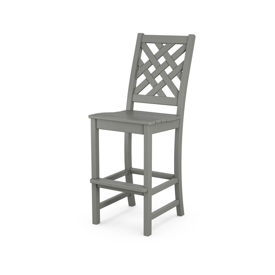 POLYWOOD Wovendale Bar Side Chair in Slate Grey