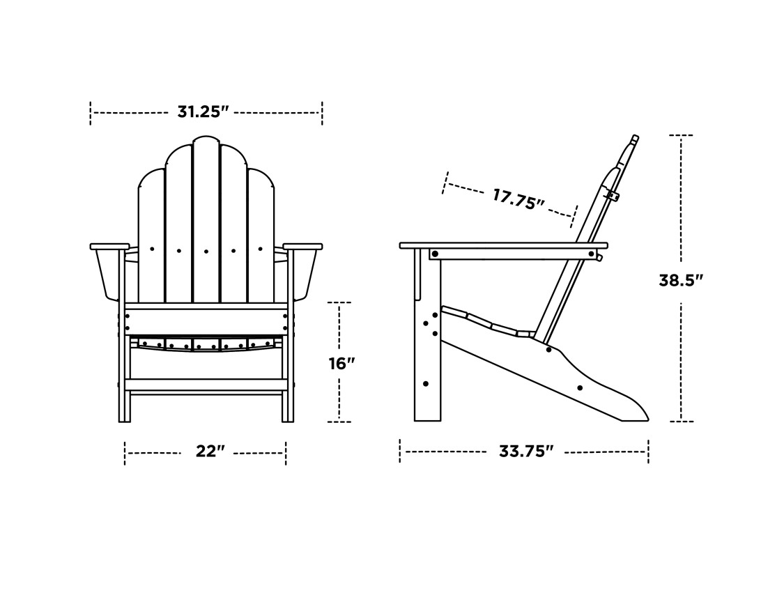 Dimensions for Long Island Adirondack