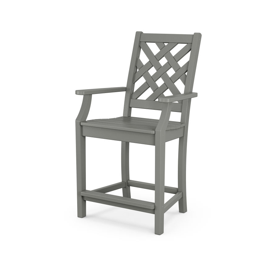 POLYWOOD Wovendale Counter Arm Chair