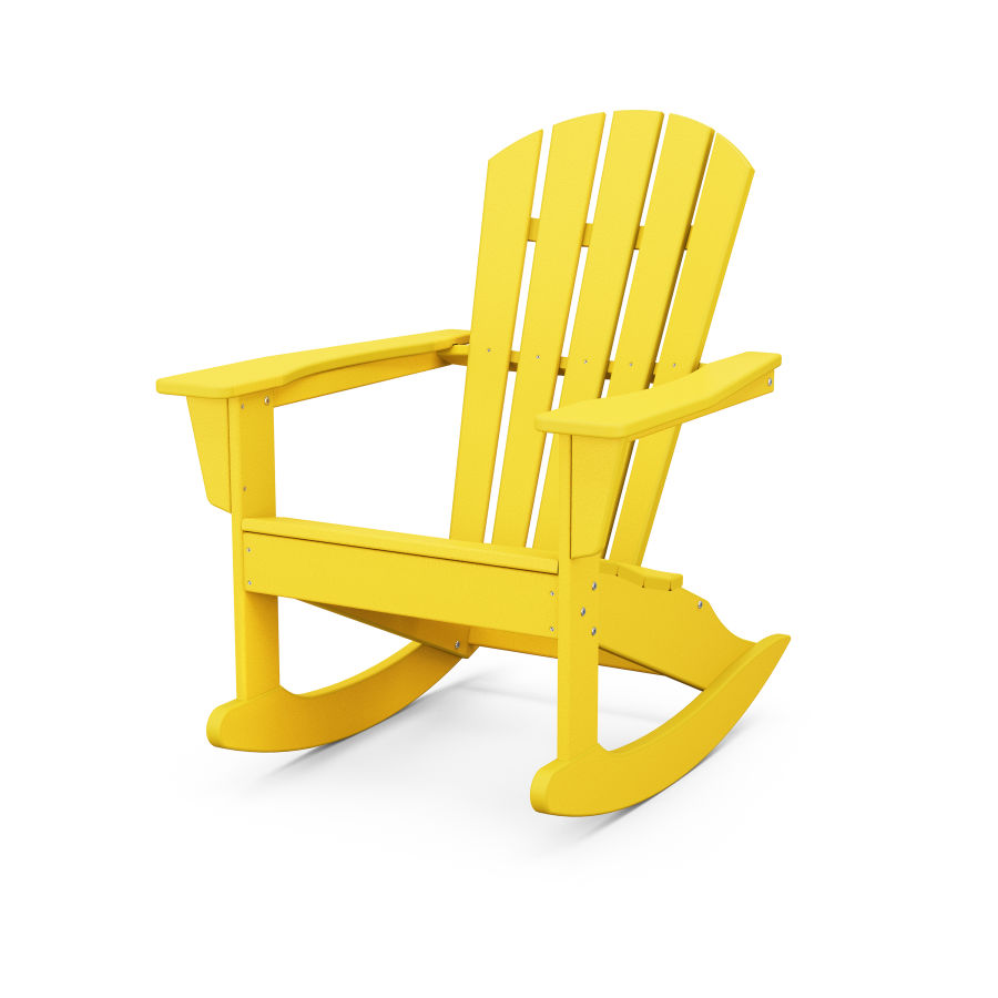 POLYWOOD Palm Coast Adirondack Rocking Chair in Lemon