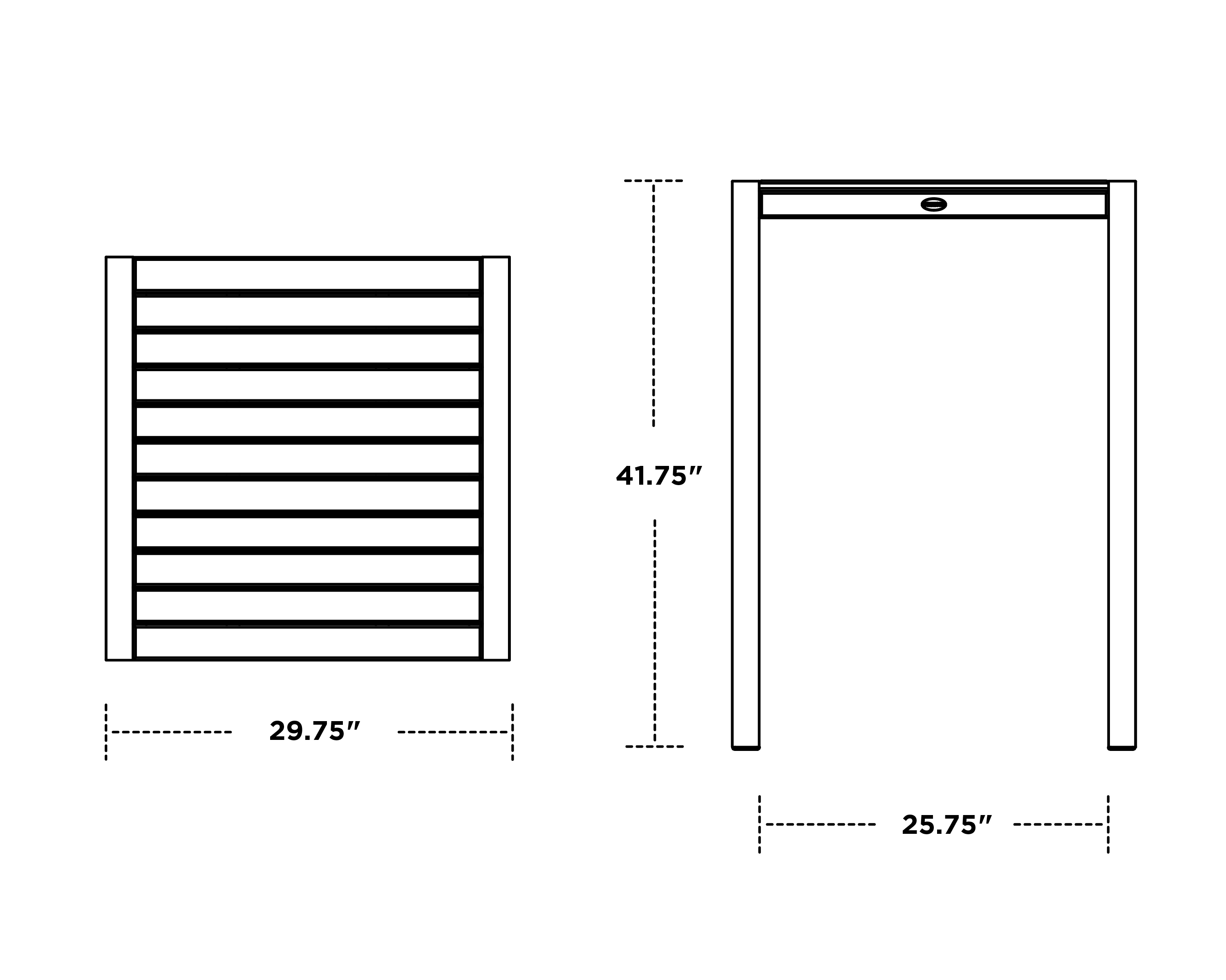 Dimensions for MOD 30" Bar Table