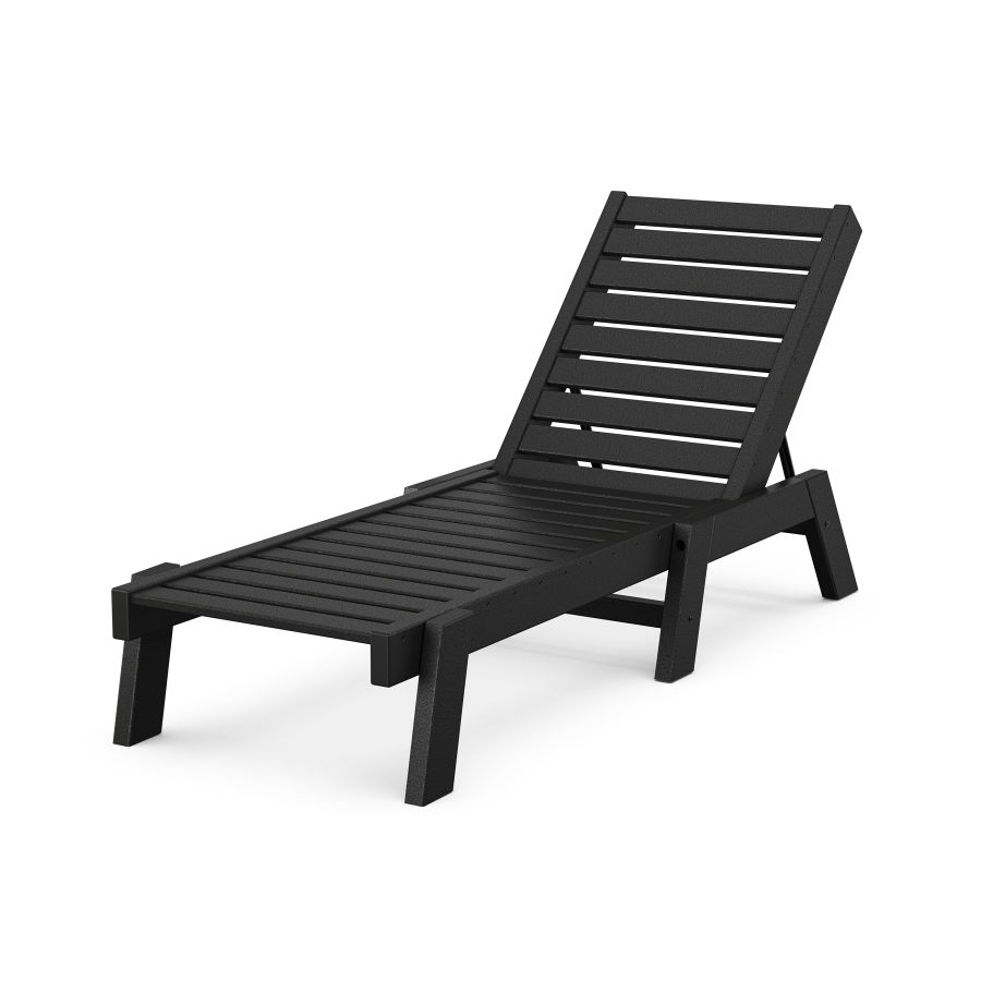 POLYWOOD Captain Chaise in Black