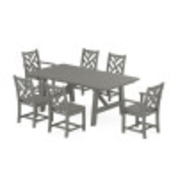POLYWOOD Chippendale 7-Piece Rustic Farmhouse Dining Set