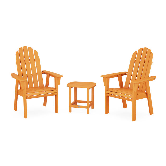 POLYWOOD Vineyard 3-Piece Curveback Upright Adirondack Chair Set