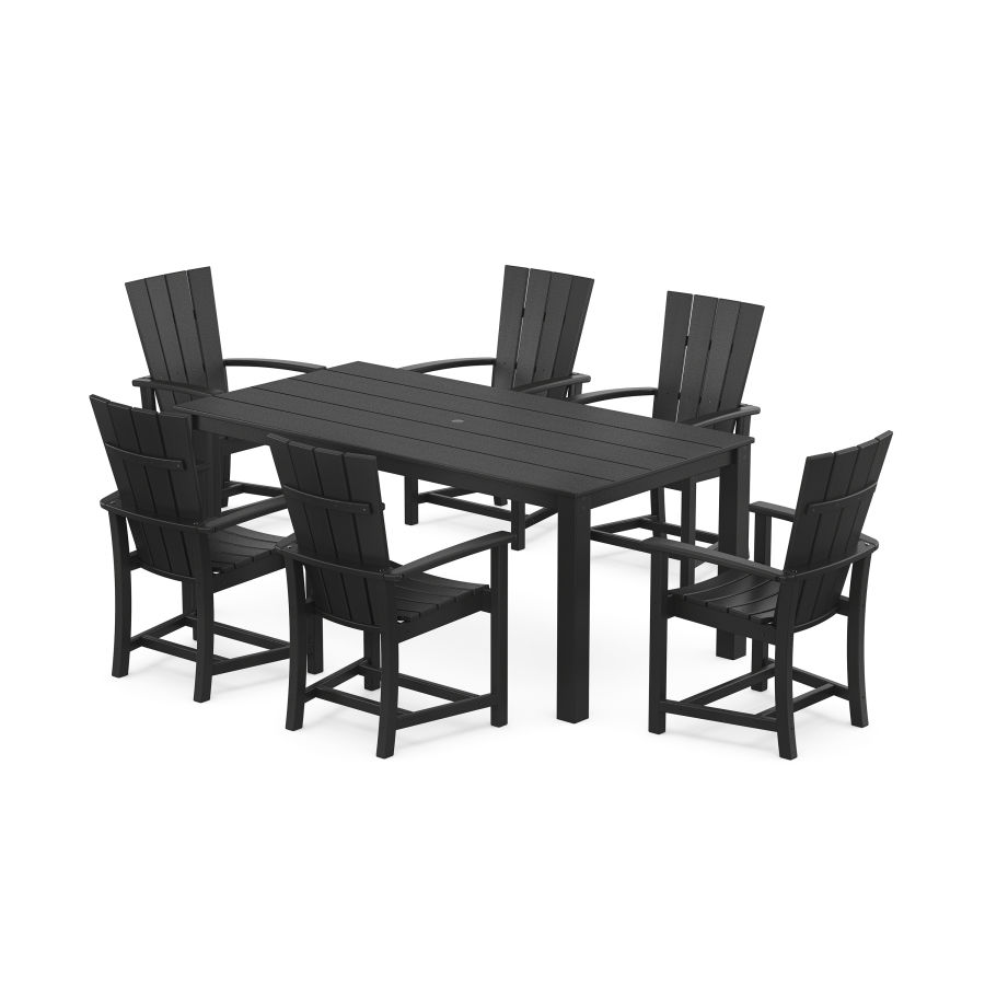 POLYWOOD Quattro 7-Piece Parsons Dining Set in Black