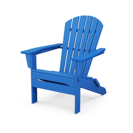POLYWOOD South Beach Folding Adirondack Chair in Pacific Blue