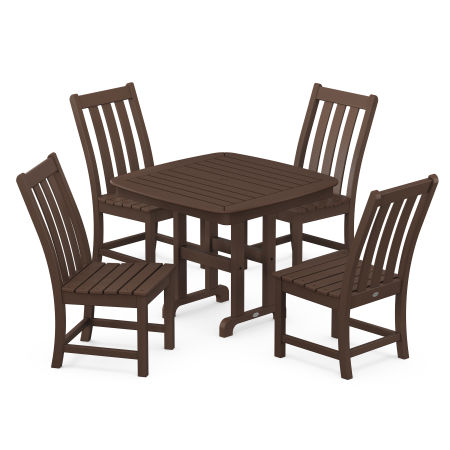 Vineyard 5-Piece Side Chair Dining Set in Mahogany