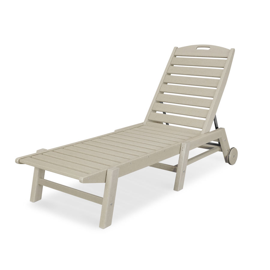 POLYWOOD Nautical Chaise with Wheels in Sand