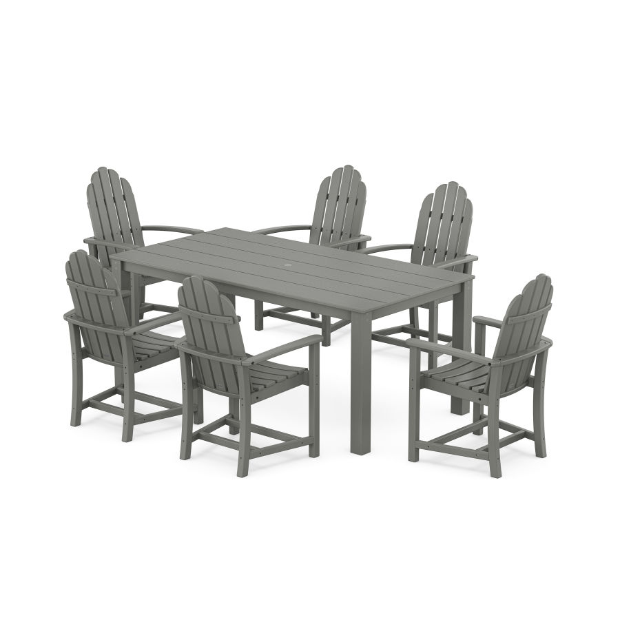 POLYWOOD Classic Adirondack 7-Piece Parsons Dining Set in Slate Grey