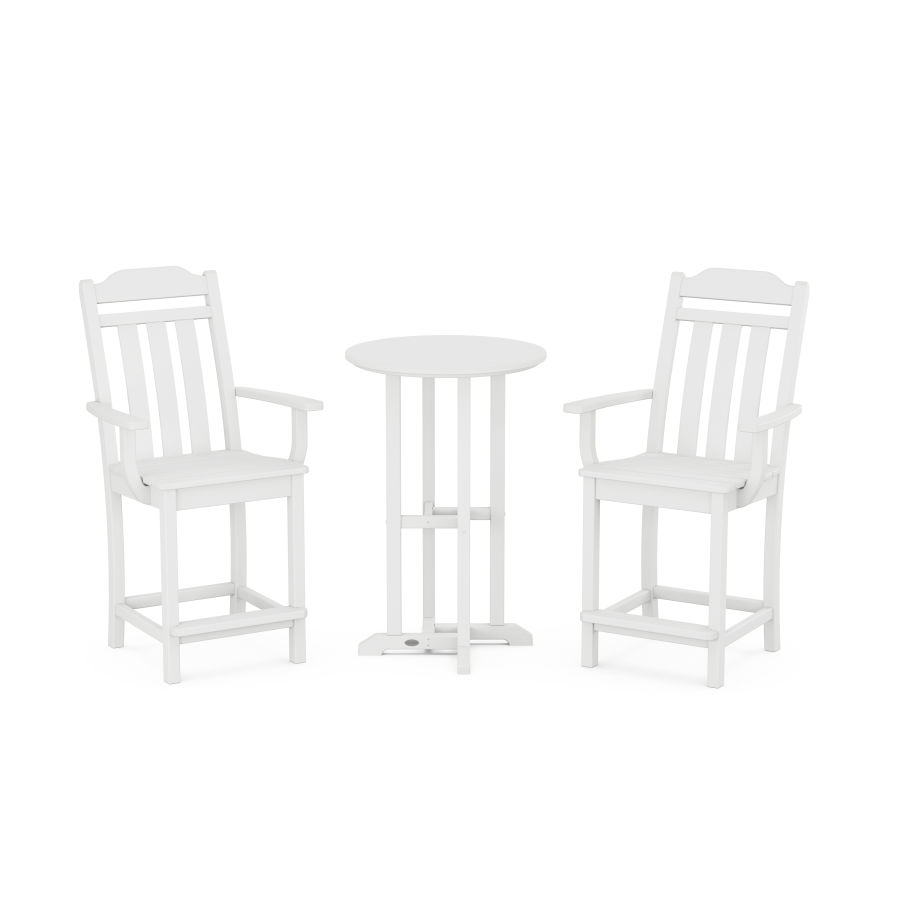 POLYWOOD Country Living 3-Piece Farmhouse Counter Set in White
