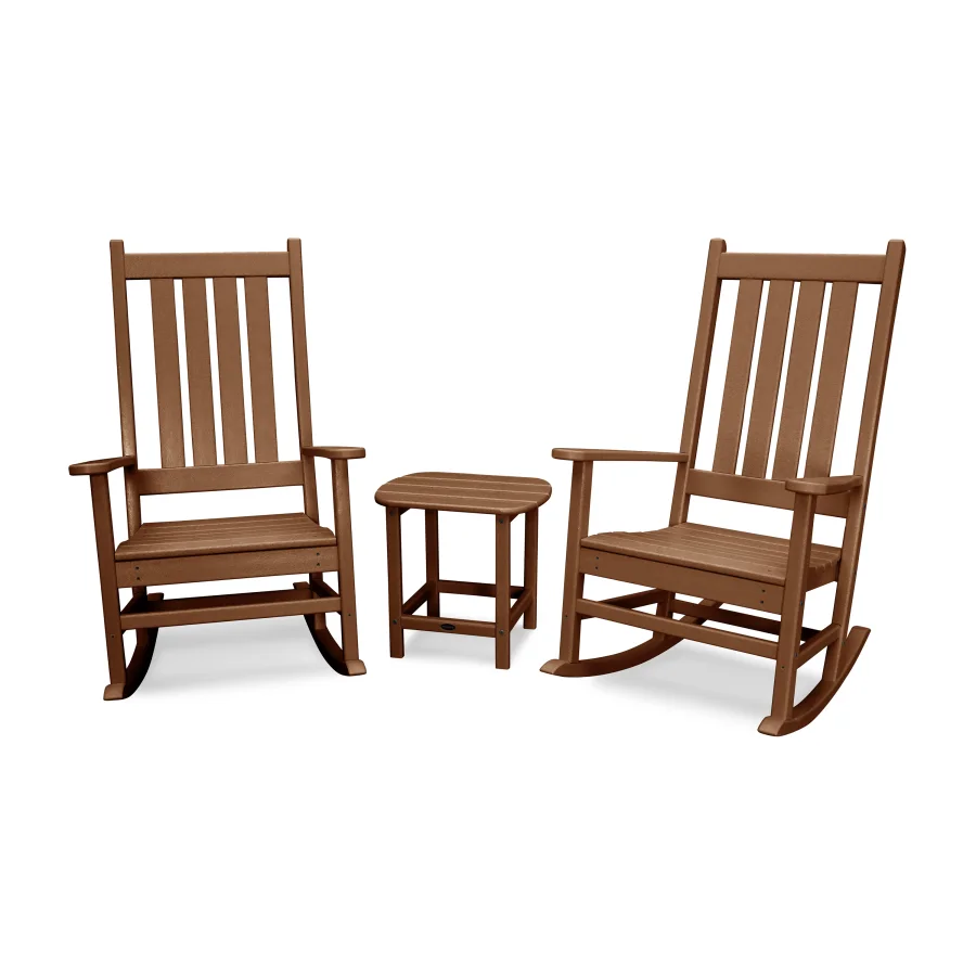 POLYWOOD Vineyard 3-Piece Rocking Set in Teak