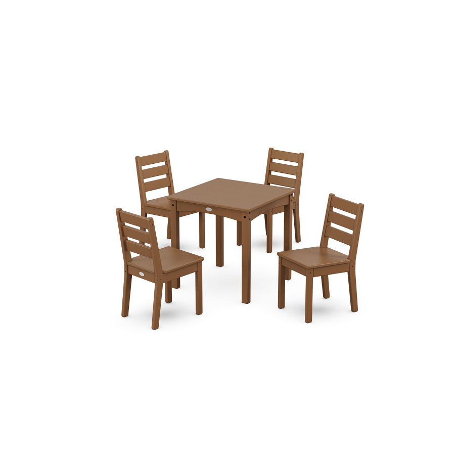 POLYWOOD Lakeside Kids 5-Piece Dining Set in Teak