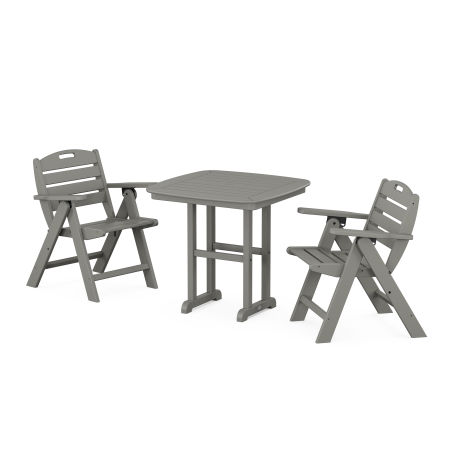 Nautical Lowback 3-Piece Dining Set in Slate Grey