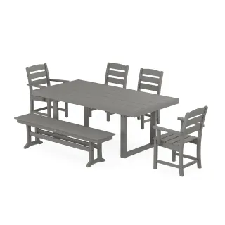 POLYWOOD Lakeside 6-Piece Dining Set with Bench