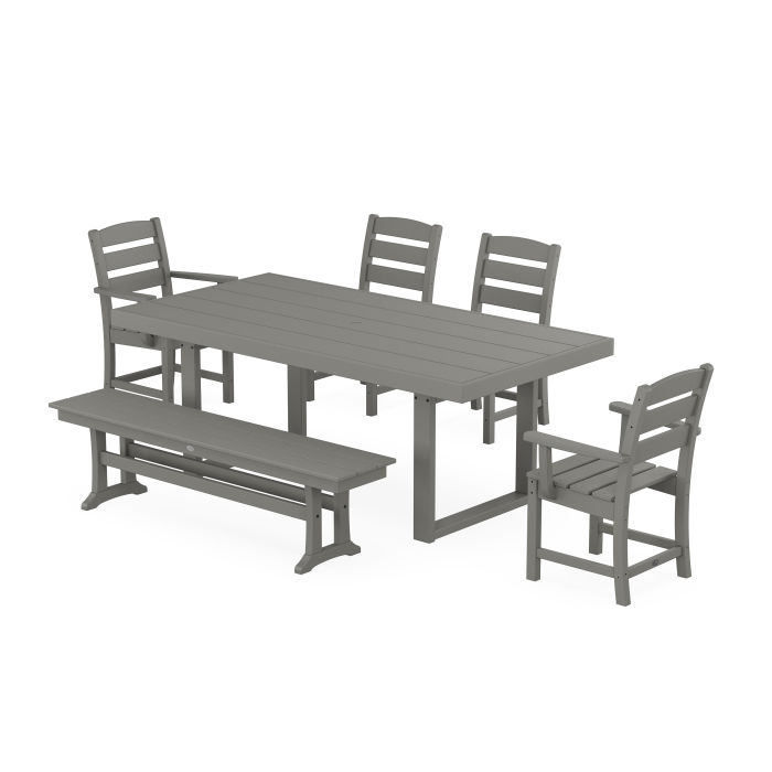 POLYWOOD Lakeside 6-Piece Dining Set with Bench