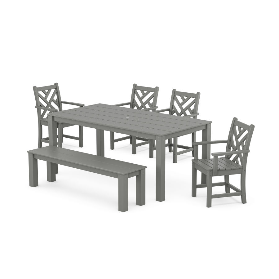 POLYWOOD Chippendale 6-Piece Parsons Dining Set with Bench