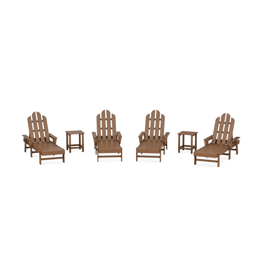 POLYWOOD Long Island Chaise 6-Piece Set in Teak