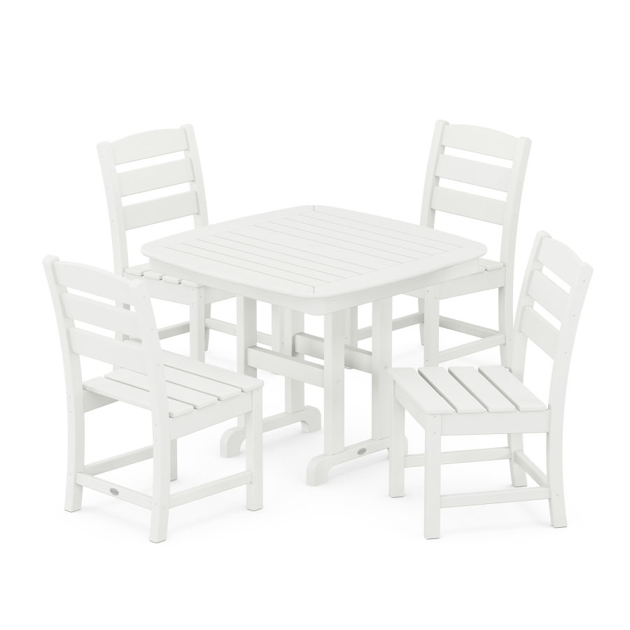 POLYWOOD Lakeside 5-Piece Side Chair Dining Set in Vintage White