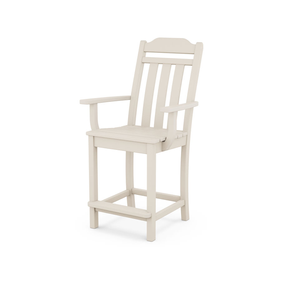 POLYWOOD Country Living Counter Arm Chair in Sand