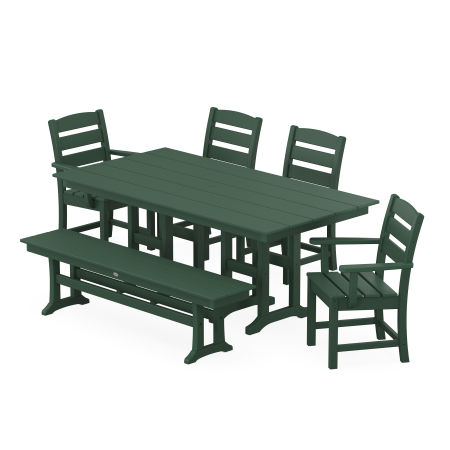 Lakeside 6-Piece Farmhouse Dining Set in Green