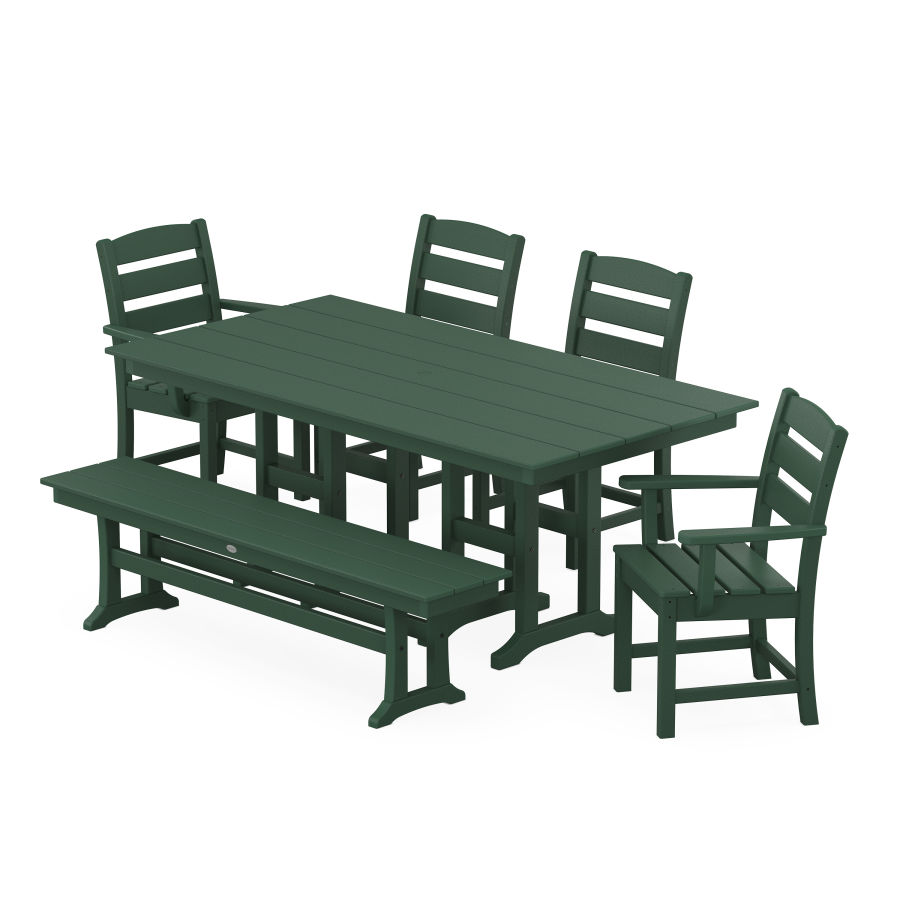 POLYWOOD Lakeside 6-Piece Farmhouse Dining Set in Green