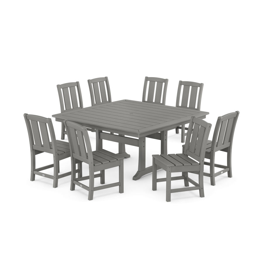 POLYWOOD Mission Side Chair 9-Piece Square Dining Set with Trestle Legs