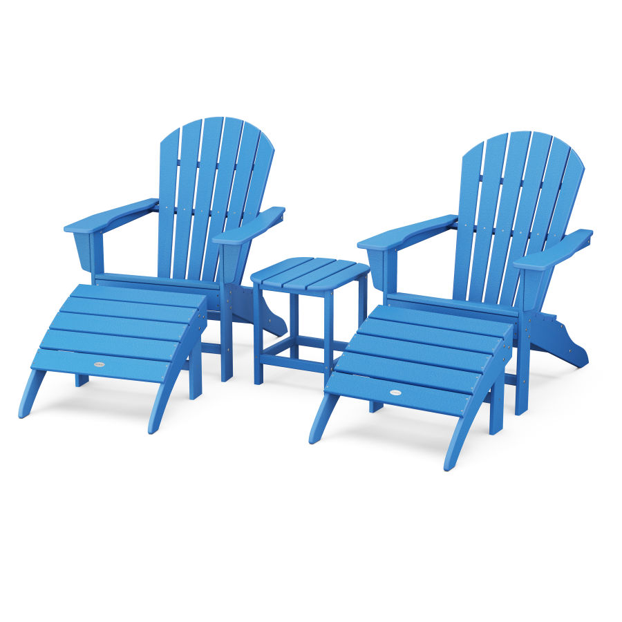 POLYWOOD South Beach Adirondack 5-Piece Set in Pacific Blue