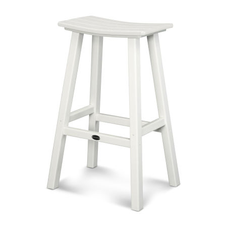 Traditional 30" Saddle Bar Stool in White