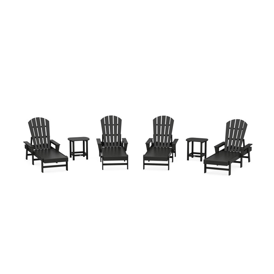 POLYWOOD South Beach Chaise 6-Piece Set in Black