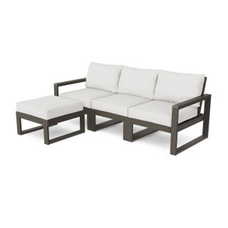 EDGE 4-Piece Modular Deep Seating Set with Ottoman in Vintage Finish