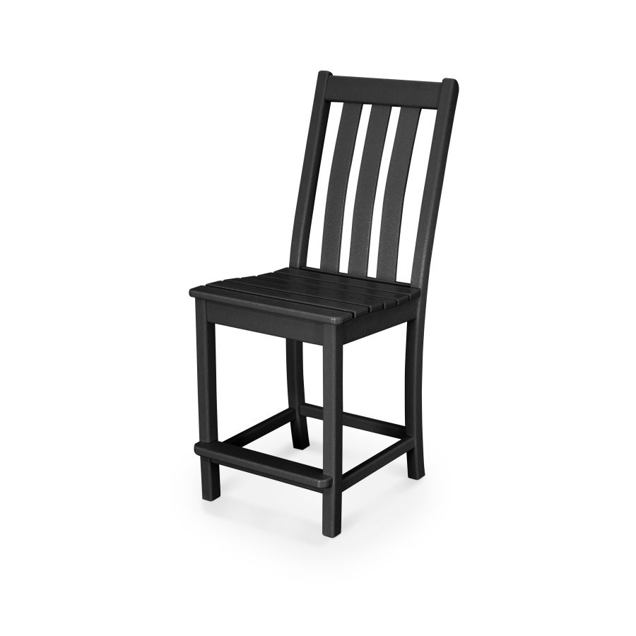 POLYWOOD Vineyard Counter Side Chair in Black