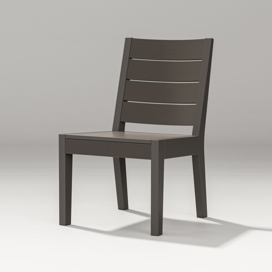 POLYWOOD Latitude Dining Side Chair in Vintage Coffee