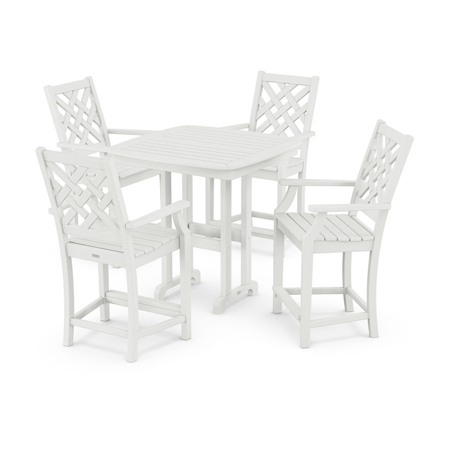 POLYWOOD Wovendale 5-Piece Counter Set in White